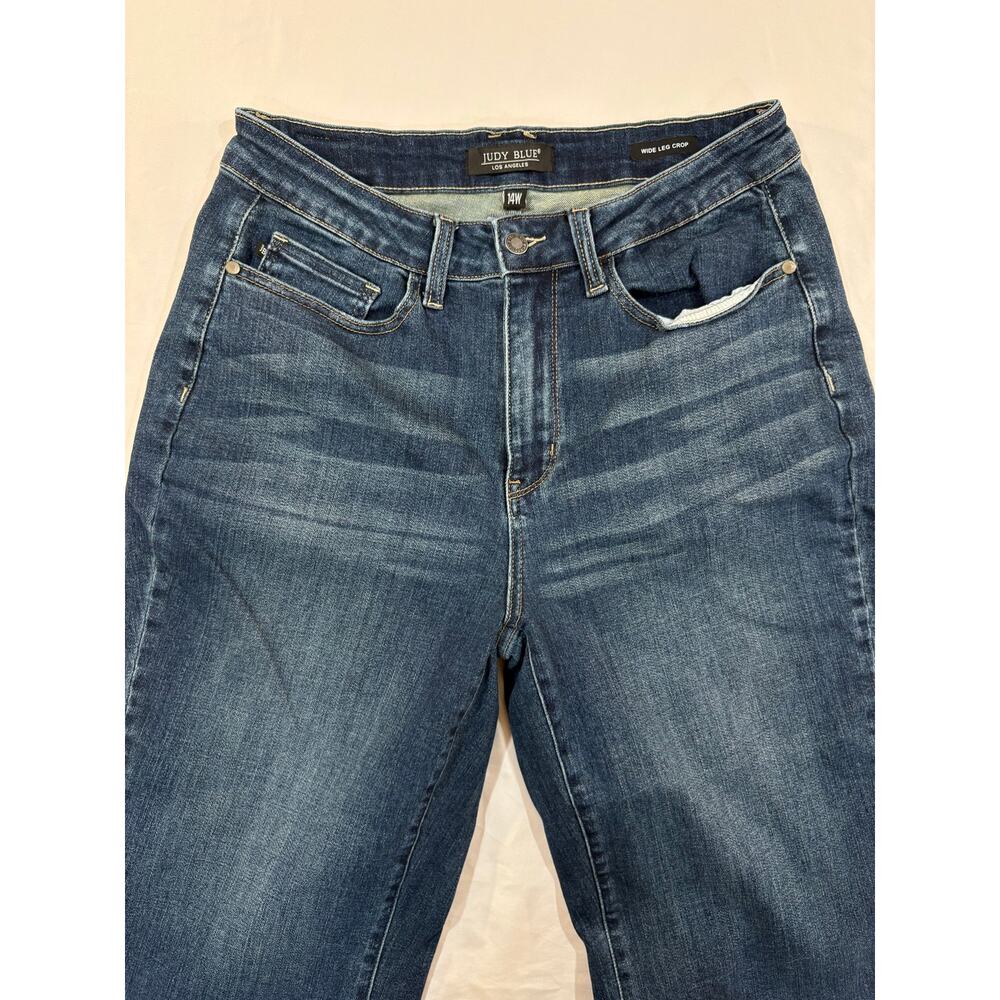 Judy Blue Wide Leg Crop Dark Denim Jeans Size 14W - Picture 7 of 8